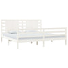 Sengeramme med madrass hvit 200x200 cm heltre furu