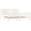 Sengeramme med madrass hvit 200x200 cm heltre furu
