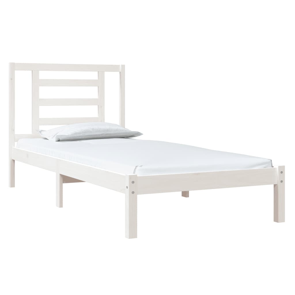 Sengeramme uten madrass hvit 90x200 cm heltre furu