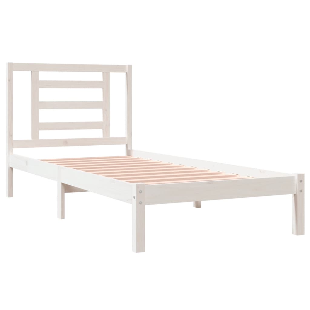 Sengeramme uten madrass hvit 90x200 cm heltre furu