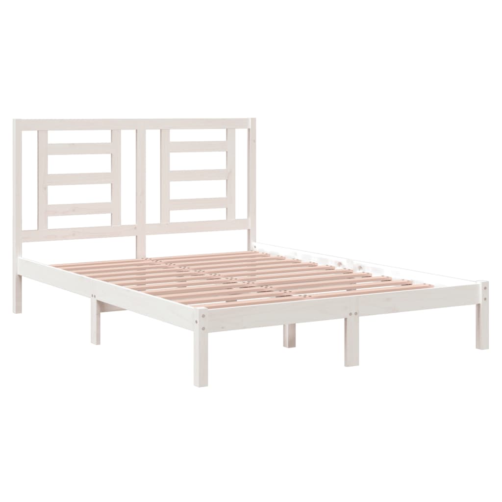 Sengeramme uten madrass hvit 140x200 cm heltre furu