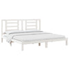 Sengeramme med madrass hvit 200x200 cm heltre furu