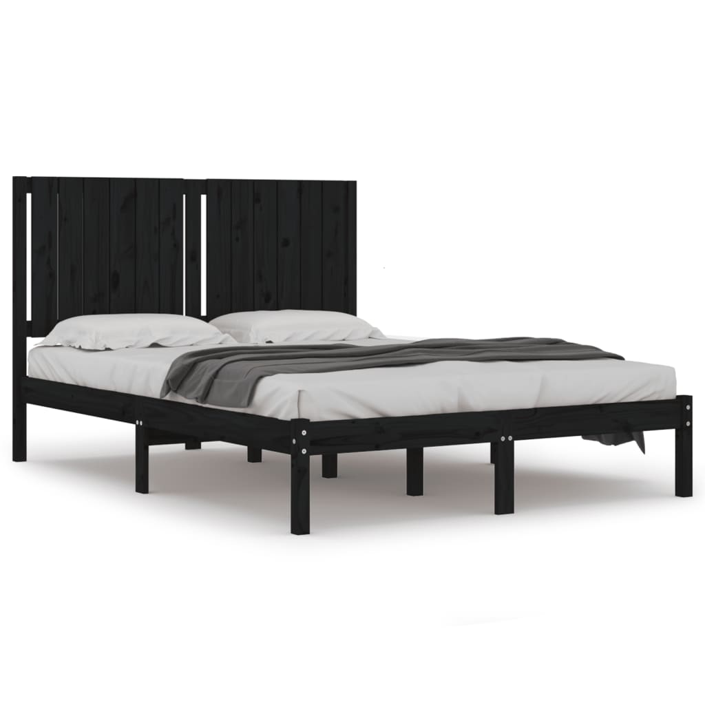 Sengeramme svart heltre furu 140x190 cm
