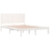 Sengeramme med madrass hvit 200x200 cm heltre furu