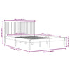 Sengeramme med madrass hvit 200x200 cm heltre furu