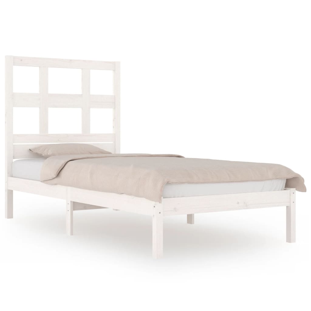 Sengeramme uten madrass hvit 75x190 cm heltre furu
