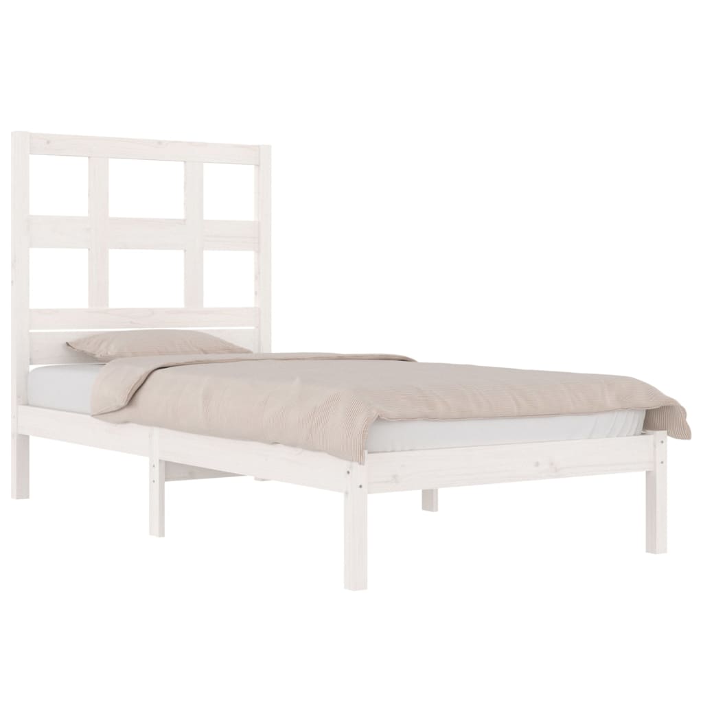 Sengeramme uten madrass hvit 75x190 cm heltre furu
