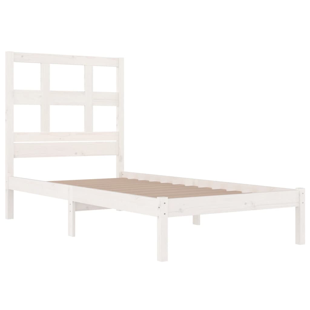 Sengeramme uten madrass hvit 75x190 cm heltre furu