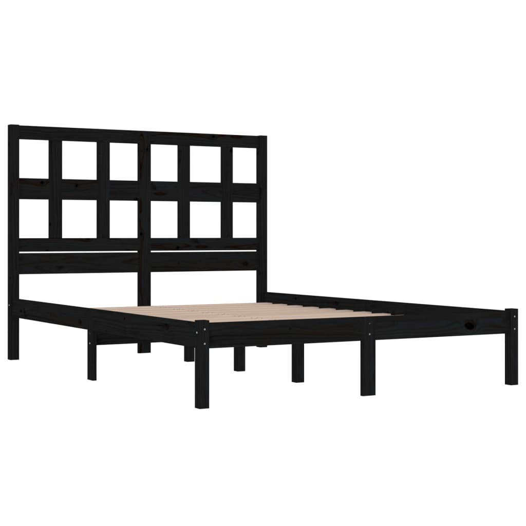 Sengeramme svart heltre furu 140x190 cm