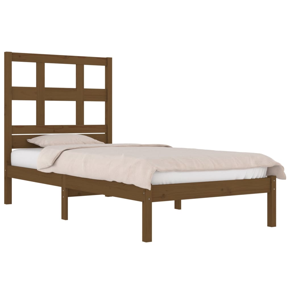 Sengeramme honningbrun heltre furu 100x200 cm