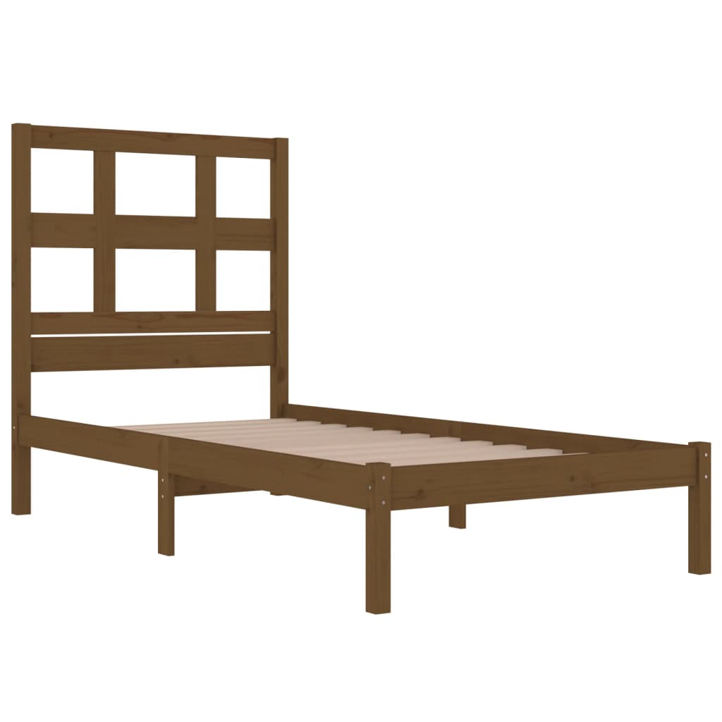 Sengeramme honningbrun heltre furu 100x200 cm