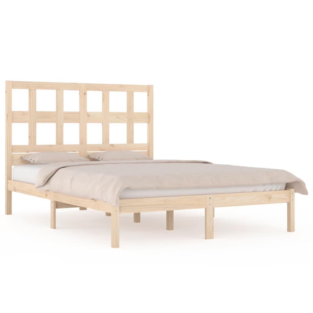 Sengeramme med madrass 200x200 cm heltre furu