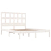 Sengeramme med madrass hvit 200x200 cm heltre furu