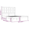 Sengeramme med madrass hvit 200x200 cm heltre furu