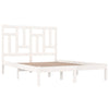 Sengeramme med madrass hvit 200x200 cm heltre furu