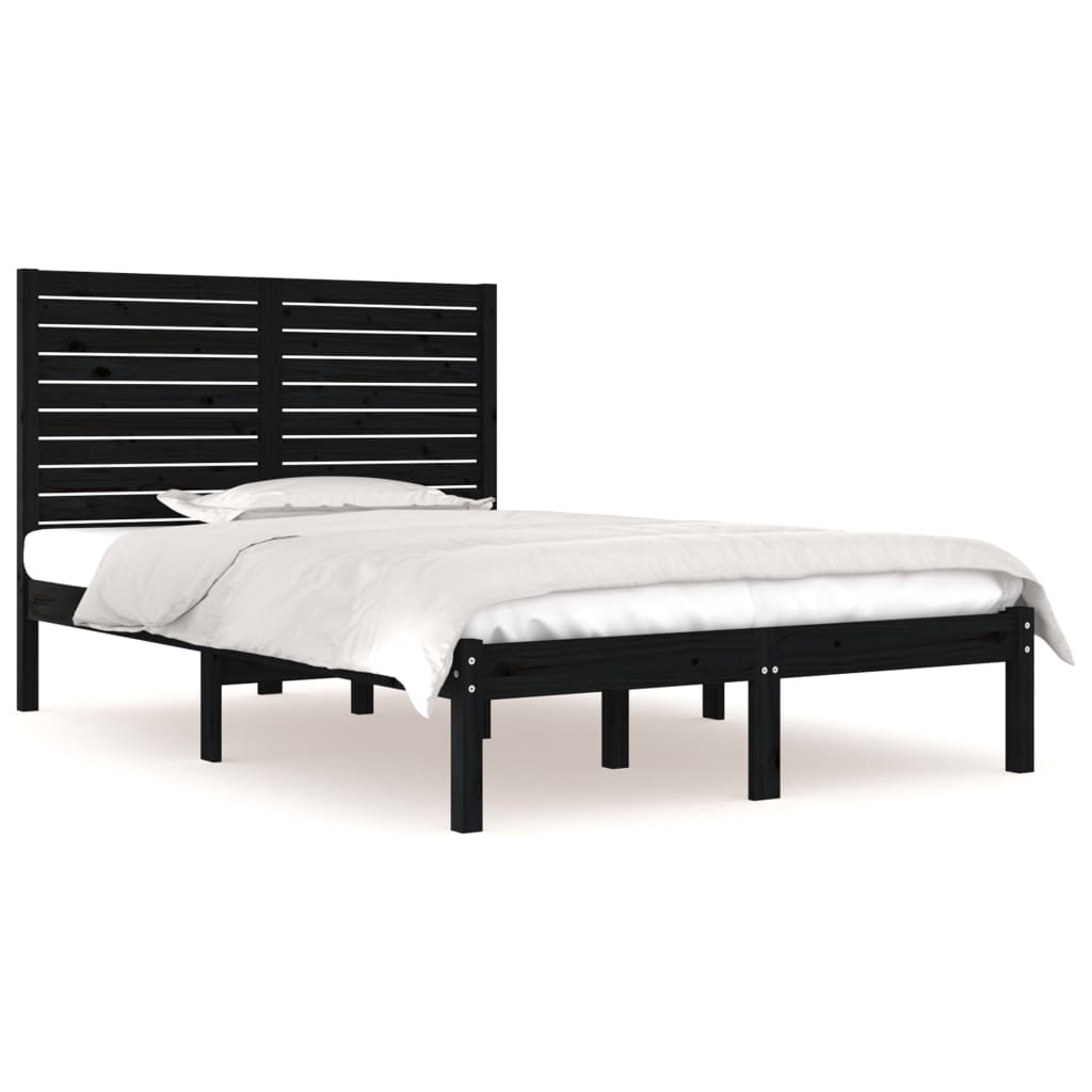 Sengeramme svart heltre 140x190 cm