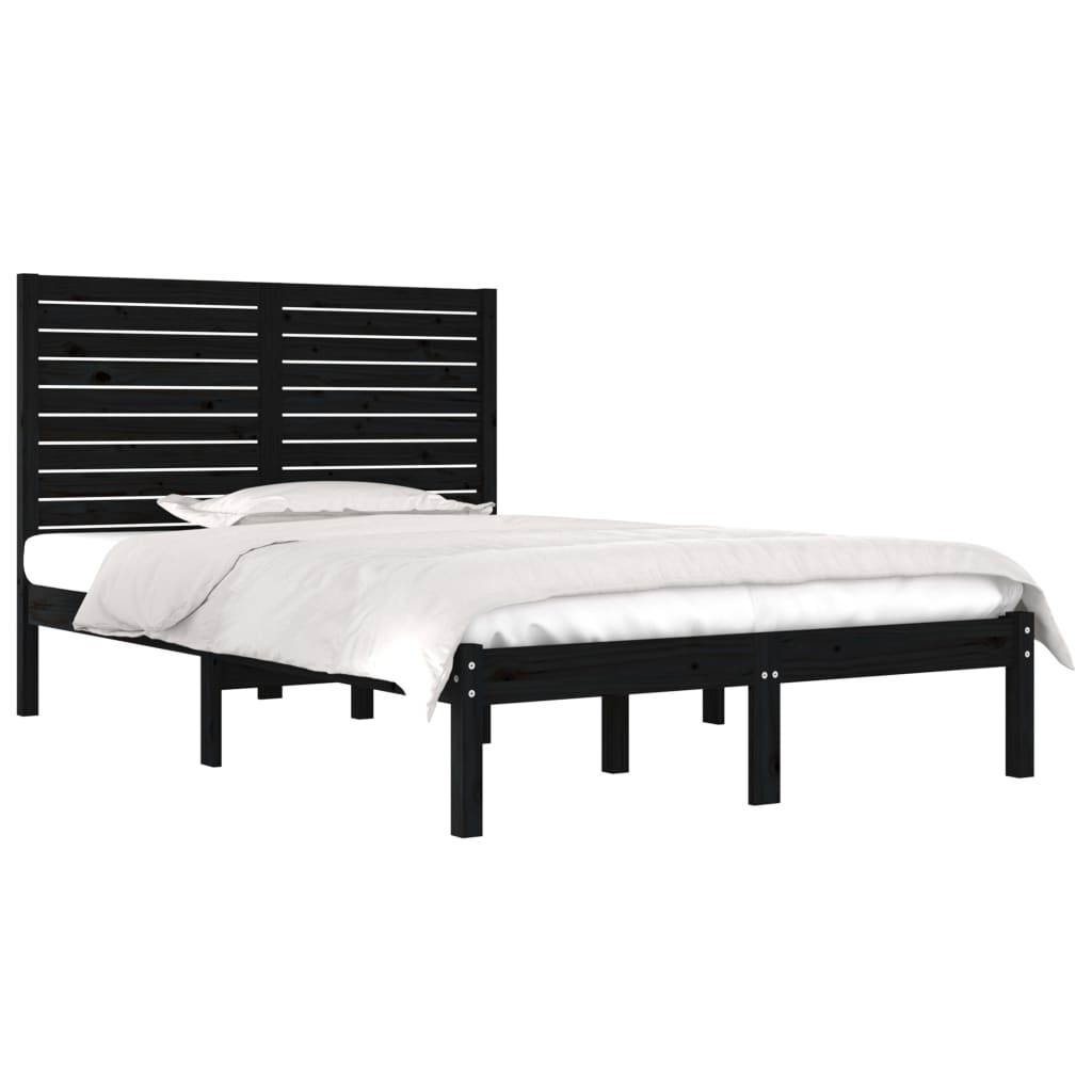 Sengeramme svart heltre 140x190 cm