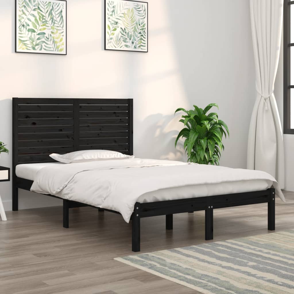 Sengeramme svart heltre 140x190 cm