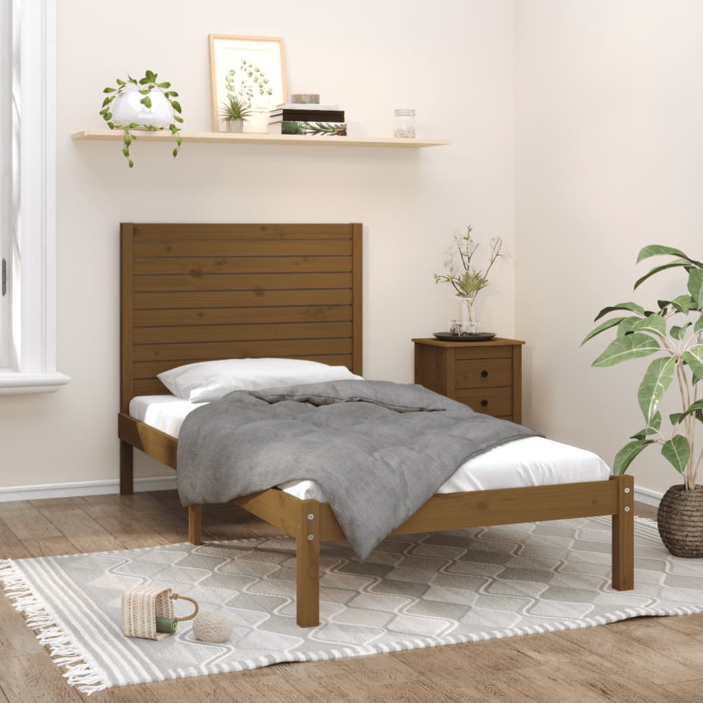 Sengeramme honningbrun heltre 100x200 cm