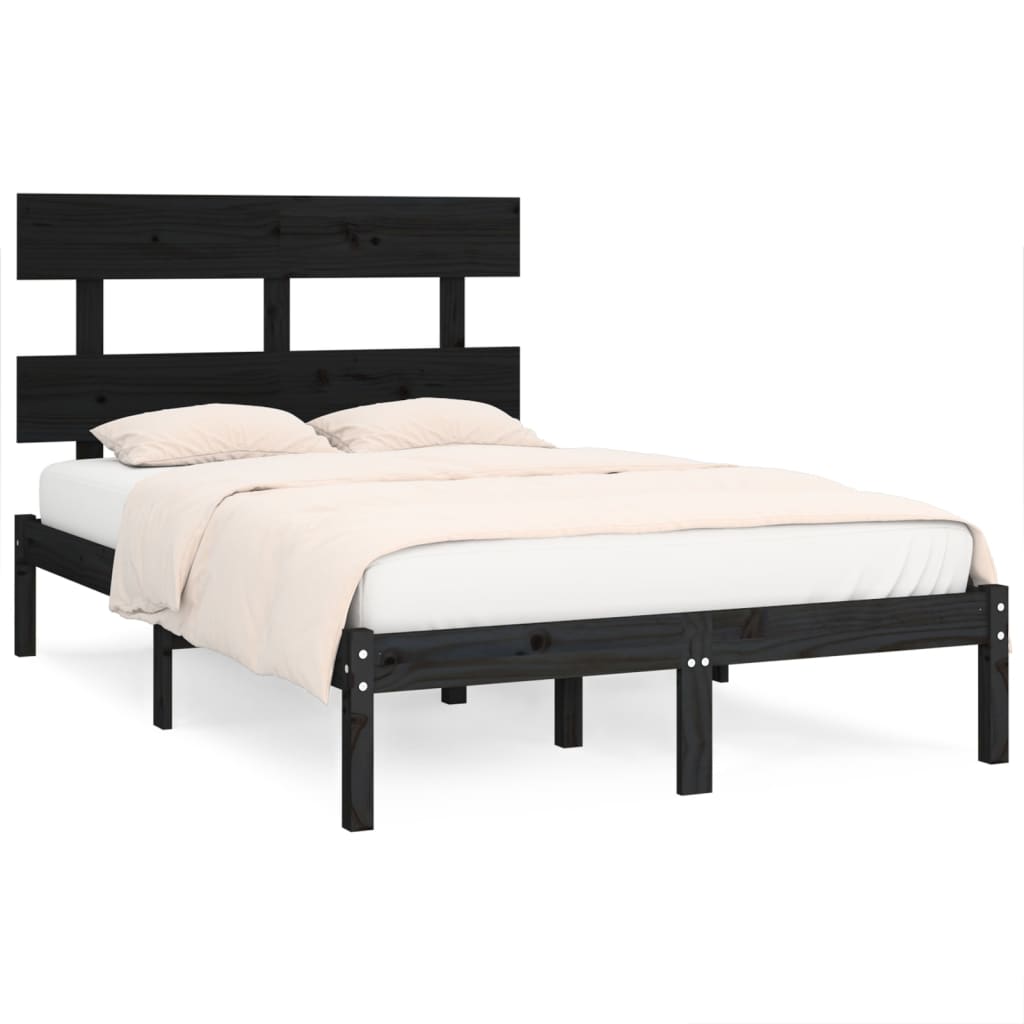Sengeramme svart heltre 140x190 cm
