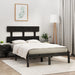 Sengeramme svart heltre 140x190 cm