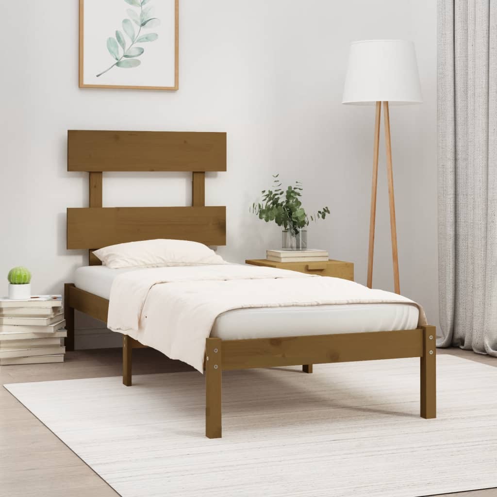 Sengeramme honningbrun heltre 100x200 cm