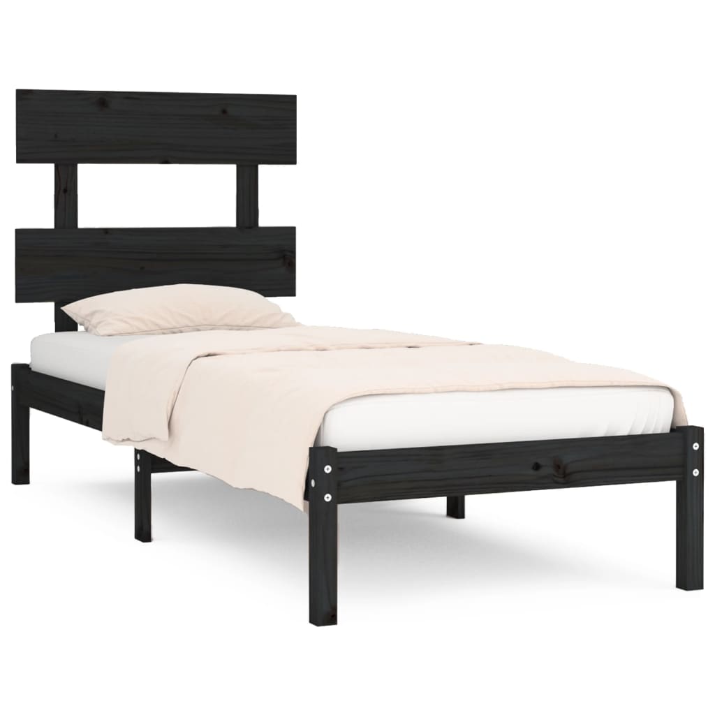 Sengeramme svart heltre 100x200 cm