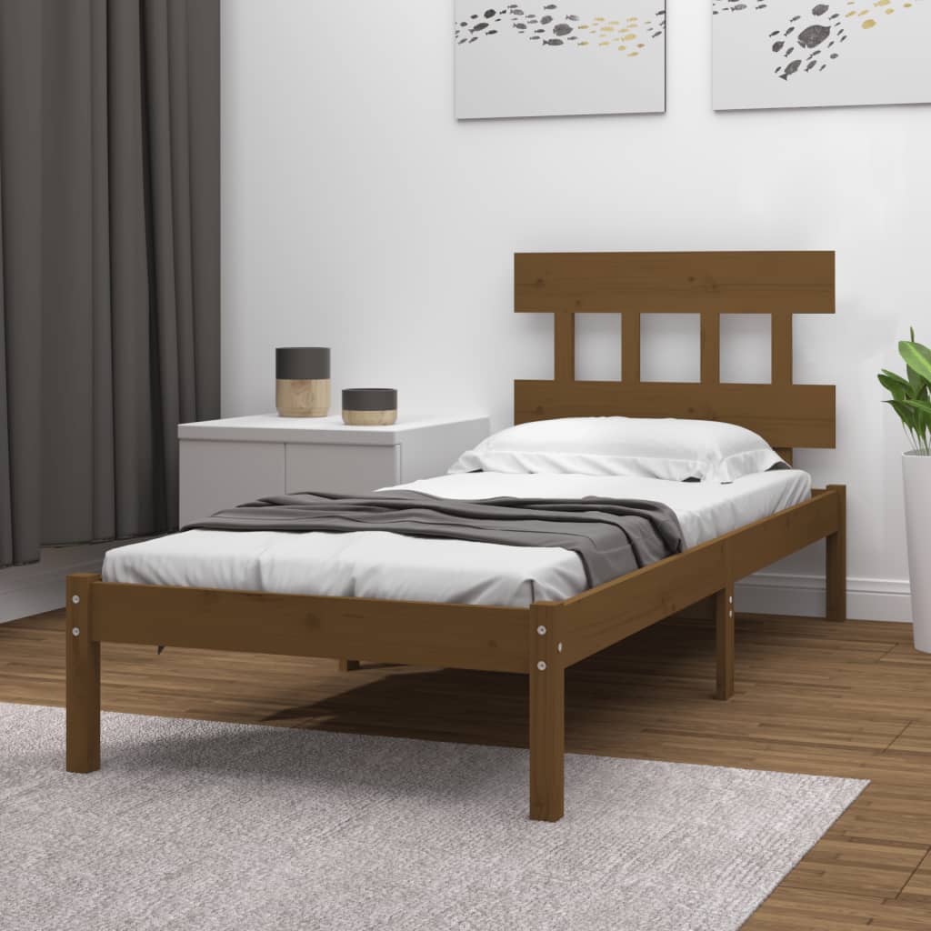 Sengeramme honningbrun heltre 100x200 cm