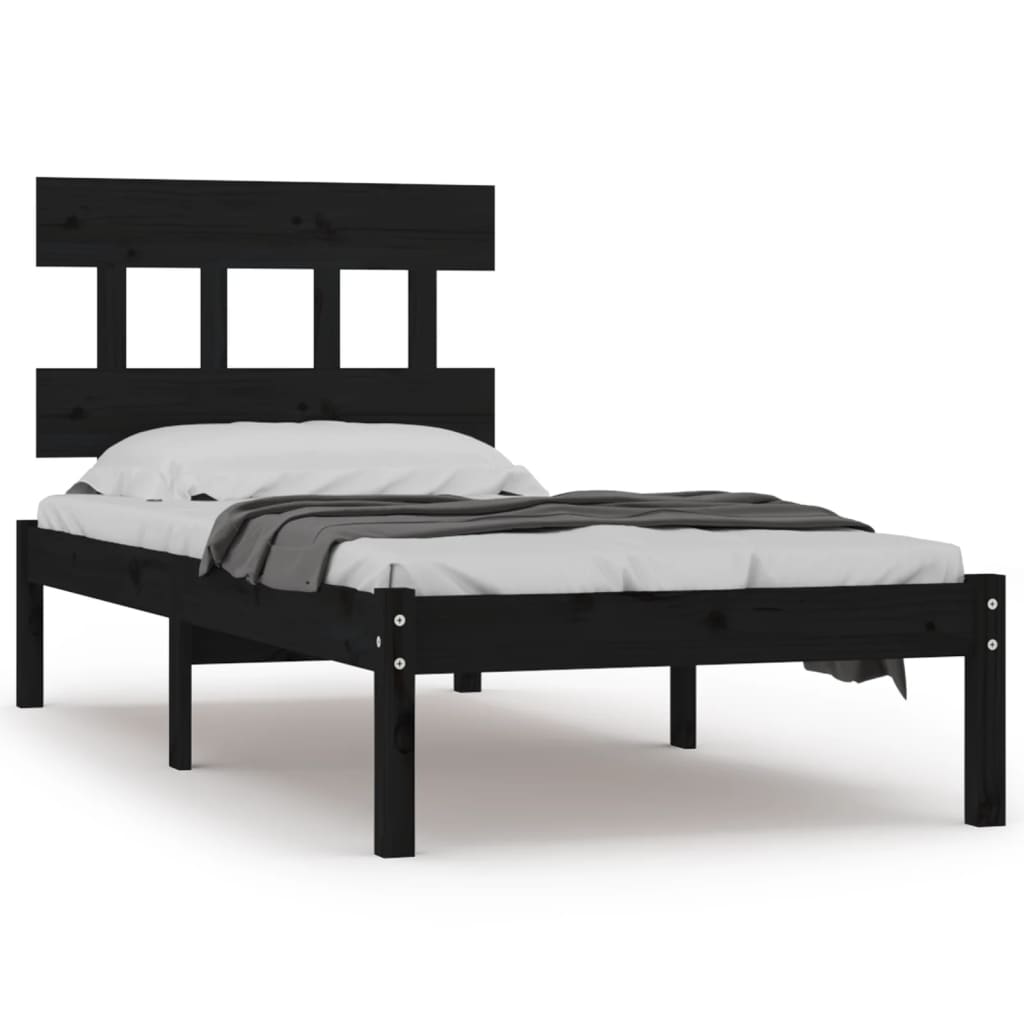 Sengeramme svart heltre 100x200 cm