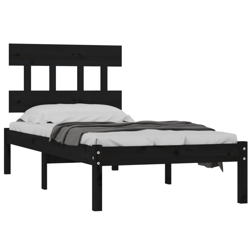 Sengeramme svart heltre 100x200 cm