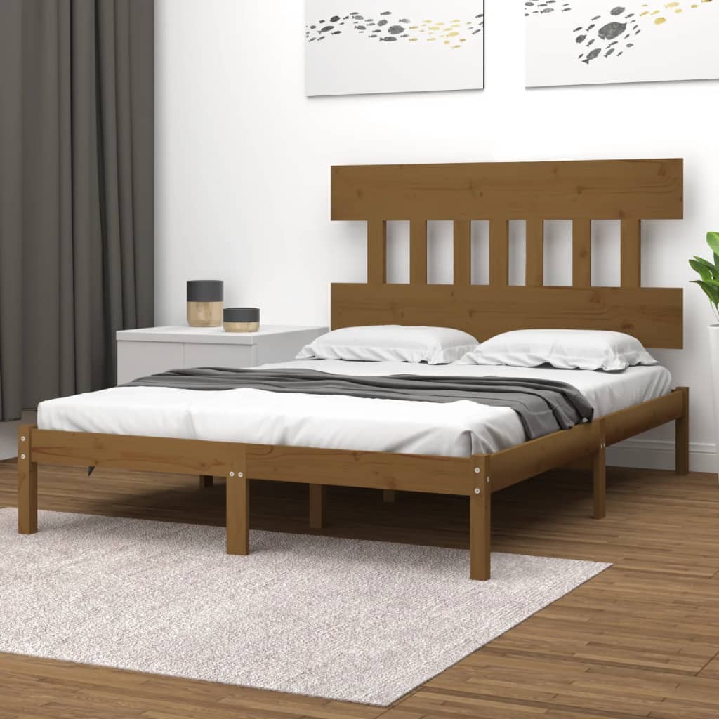 Sengeramme honningbrun heltre200x200 cm