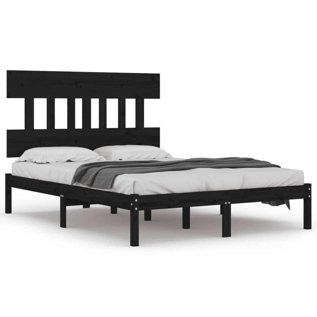 Sengeramme svart heltre200x200 cm