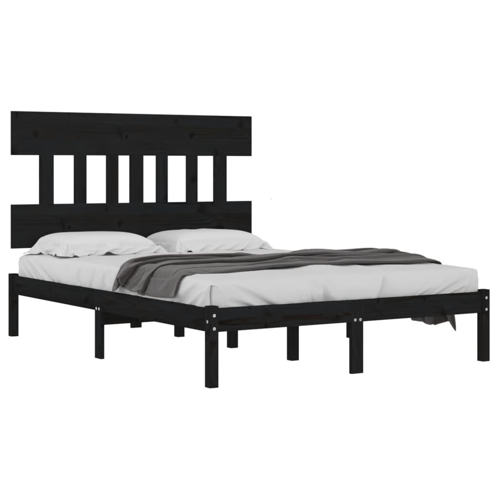 Sengeramme svart heltre200x200 cm