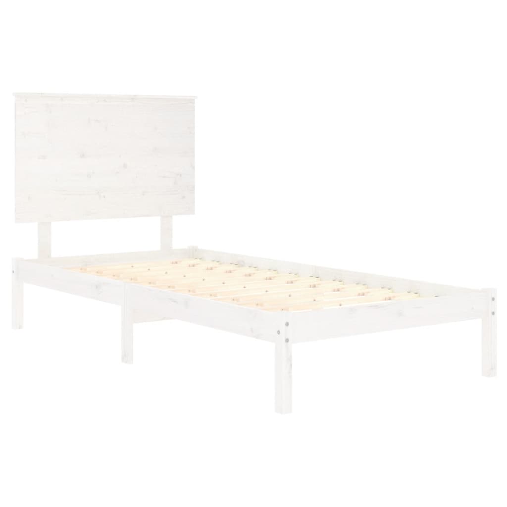 Sengeramme uten madrass hvit 90x200 cm heltre furu