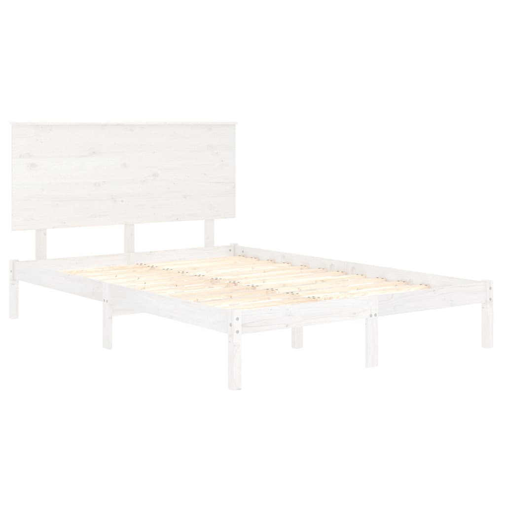 Sengeramme uten madrass hvit 140x200 cm heltre furu