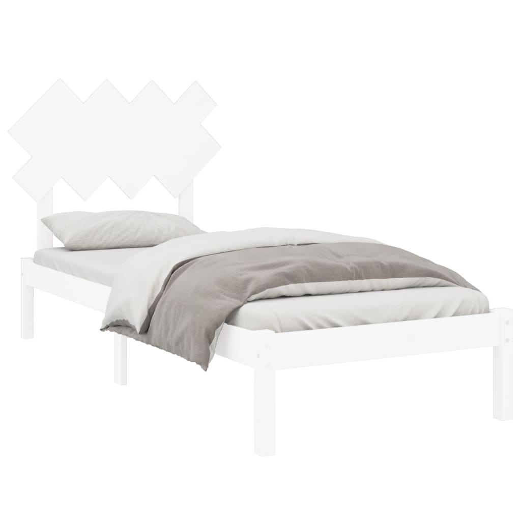 Sengeramme hvit 90x200 cm heltre
