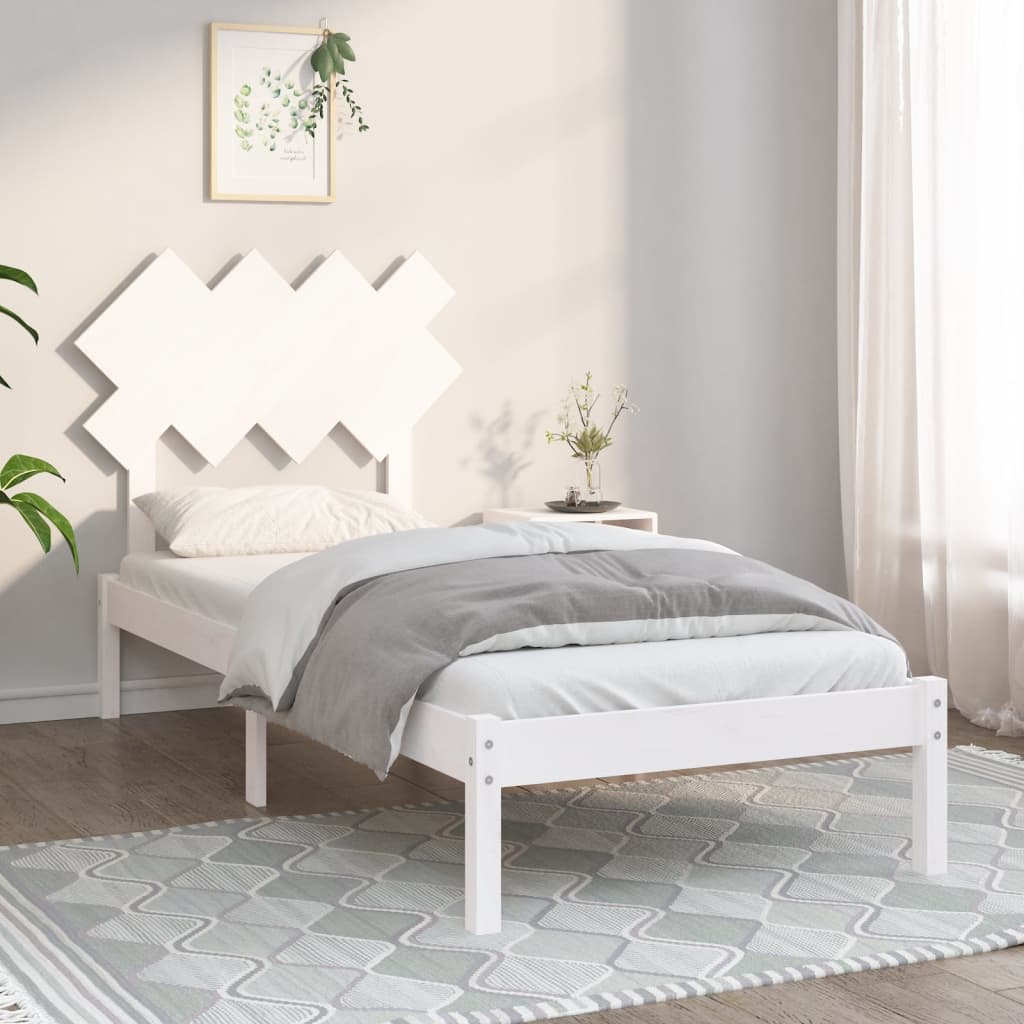 Sengeramme hvit 90x200 cm heltre