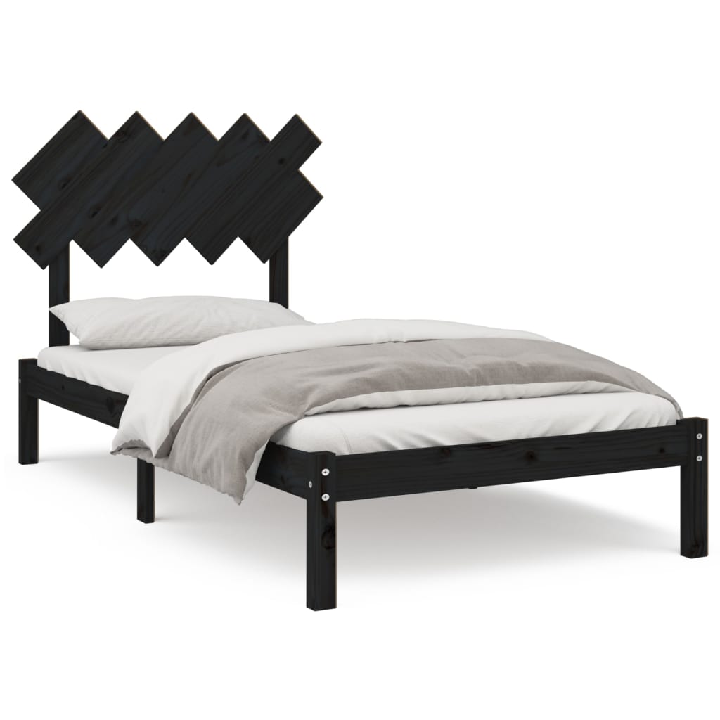 Sengeramme svart 100x200 cm heltre
