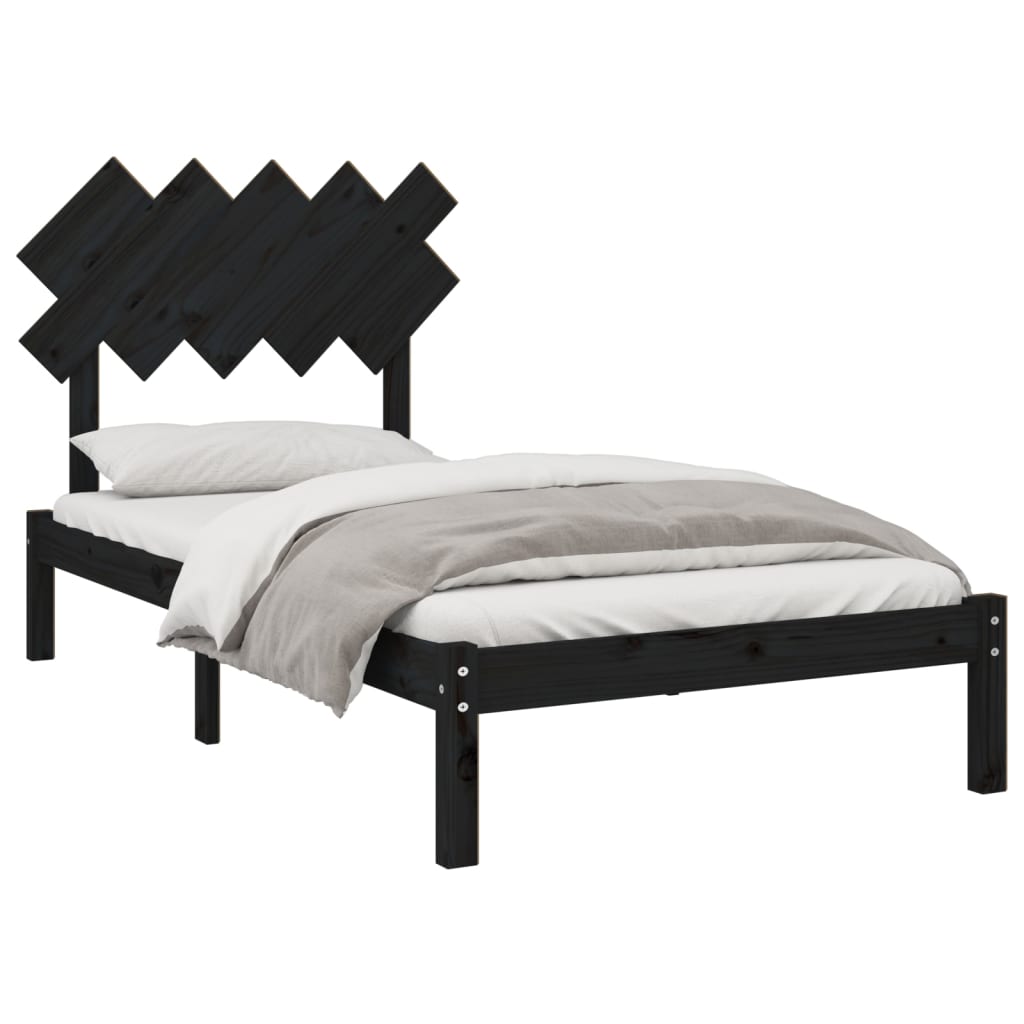 Sengeramme svart 100x200 cm heltre
