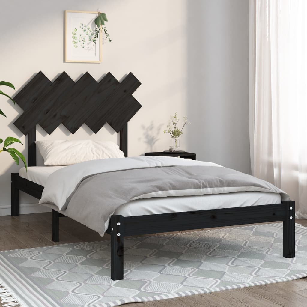 Sengeramme svart 100x200 cm heltre