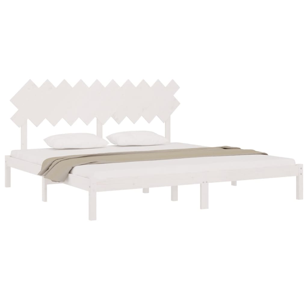 Sengeramme hvit 200x200 cm heltre