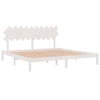 Sengeramme hvit 200x200 cm heltre