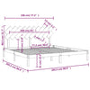 Sengeramme hvit 200x200 cm heltre