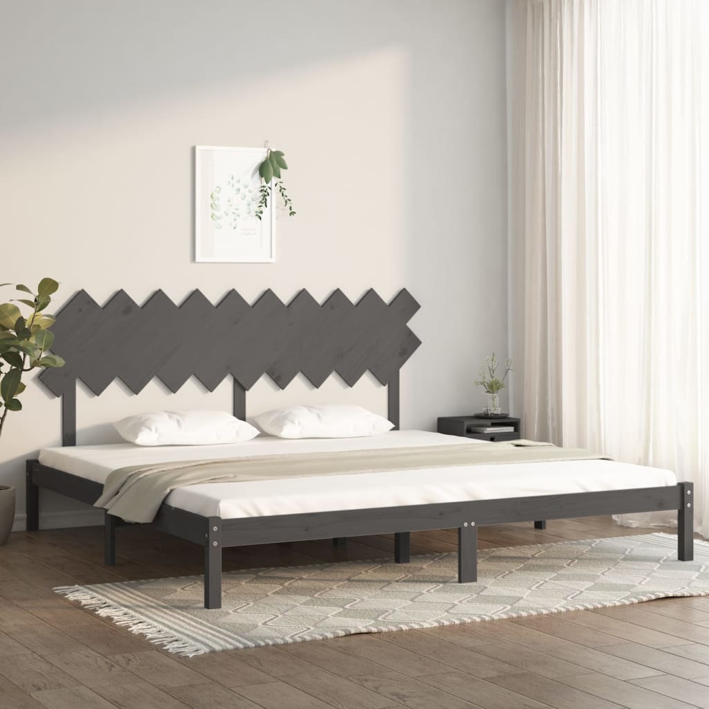 Sengeramme grå 200x200 cm heltre