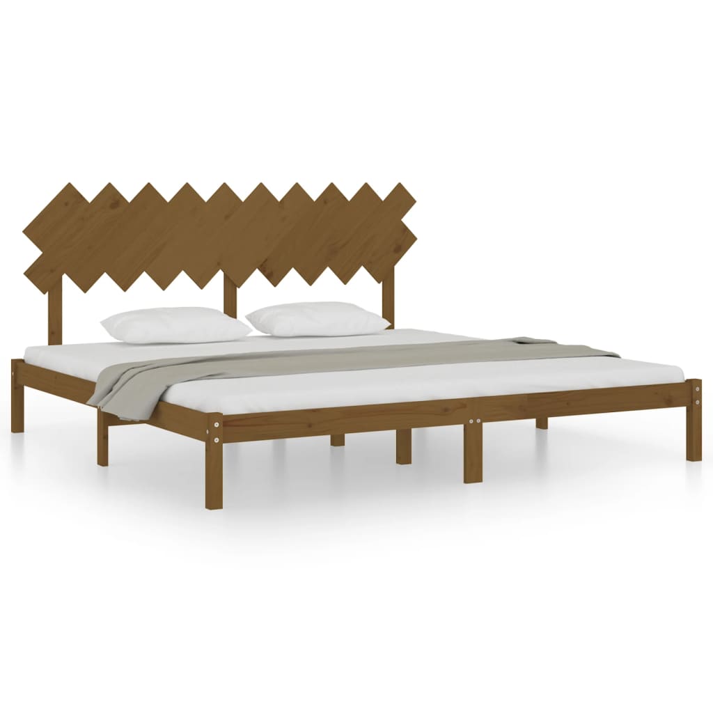Sengeramme honningbrun 200x200 cm heltre