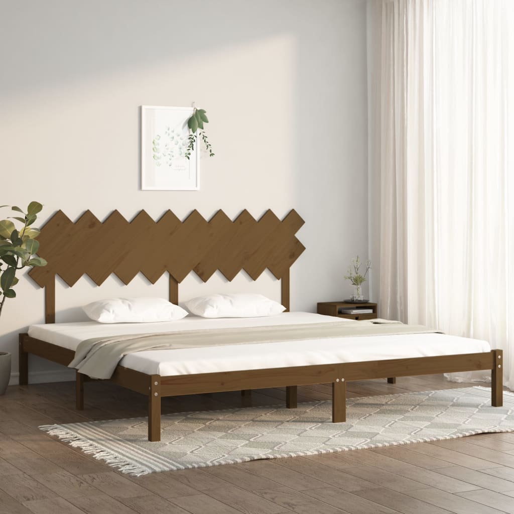Sengeramme honningbrun 200x200 cm heltre