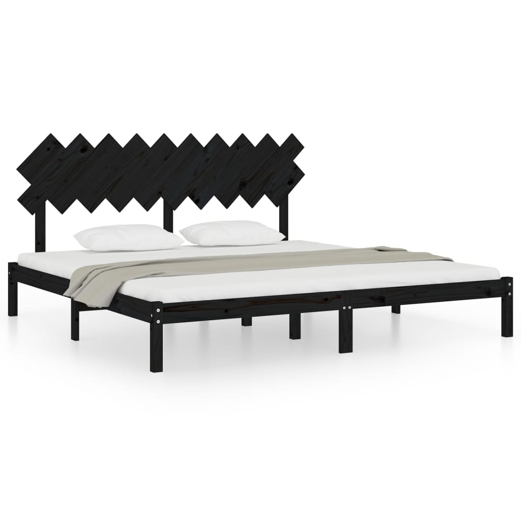 Sengeramme svart 200x200 cm heltre
