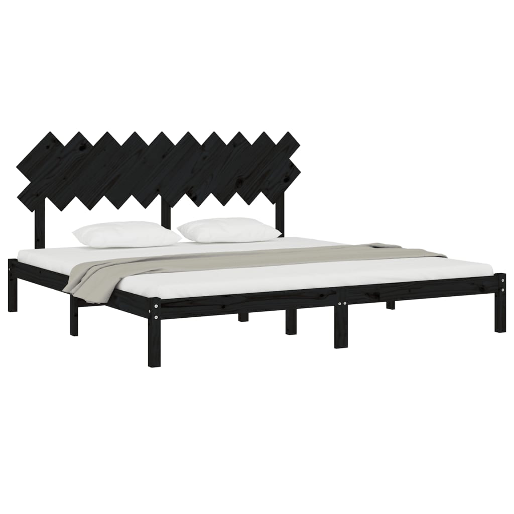 Sengeramme svart 200x200 cm heltre