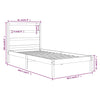 Sengeramme hvit heltre 75x190 cm Small Single