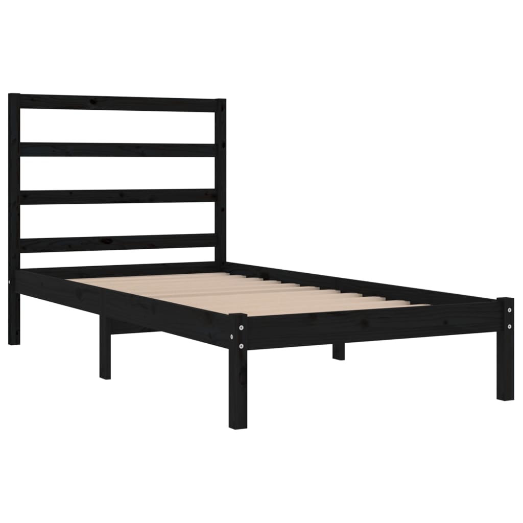 Sengeramme svart heltre furu 100x200 cm